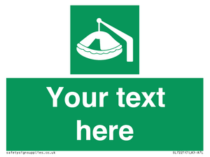 Custom sign Safe condition Davit-launched liferaft